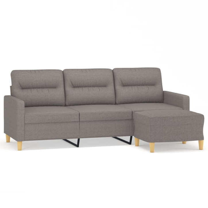 Trivietė sofa su pakoja, taupe spalvos, 180cm, audinys