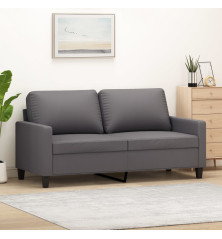 Dvivietė sofa, pilkos spalvos, 140cm, dirbtinė oda