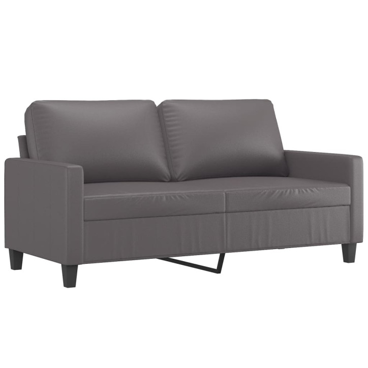 Dvivietė sofa, pilkos spalvos, 140cm, dirbtinė oda