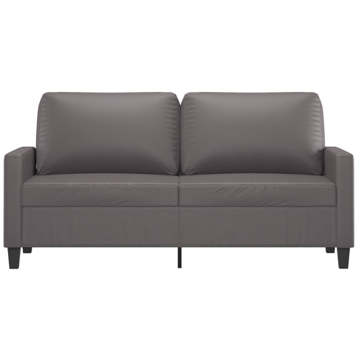 Dvivietė sofa, pilkos spalvos, 140cm, dirbtinė oda