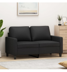 Dvivietė sofa, juodos spalvos, 120cm, dirbtinė oda