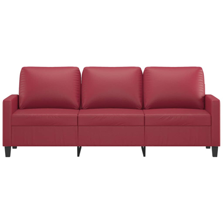 Trivietė sofa, raudonojo vyno spalvos, 180cm, dirbtinė oda