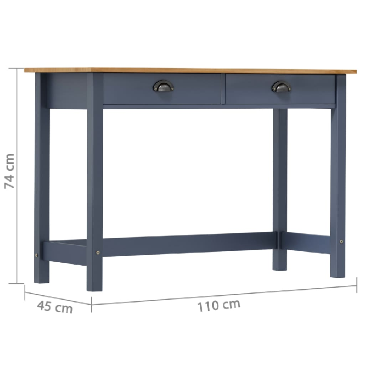 Konsolinis staliukas Hill Range, pilkas, 110x45x74cm, pušis