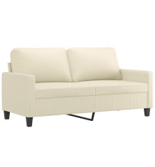 Dvivietė sofa, kreminės spalvos, 140cm, dirbtinė oda