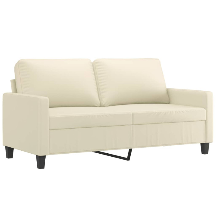 Dvivietė sofa, kreminės spalvos, 140cm, dirbtinė oda