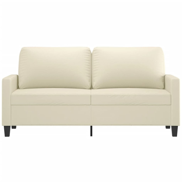 Dvivietė sofa, kreminės spalvos, 140cm, dirbtinė oda