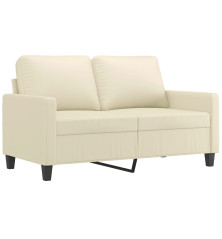 Dvivietė sofa, kreminės spalvos, 120cm, dirbtinė oda