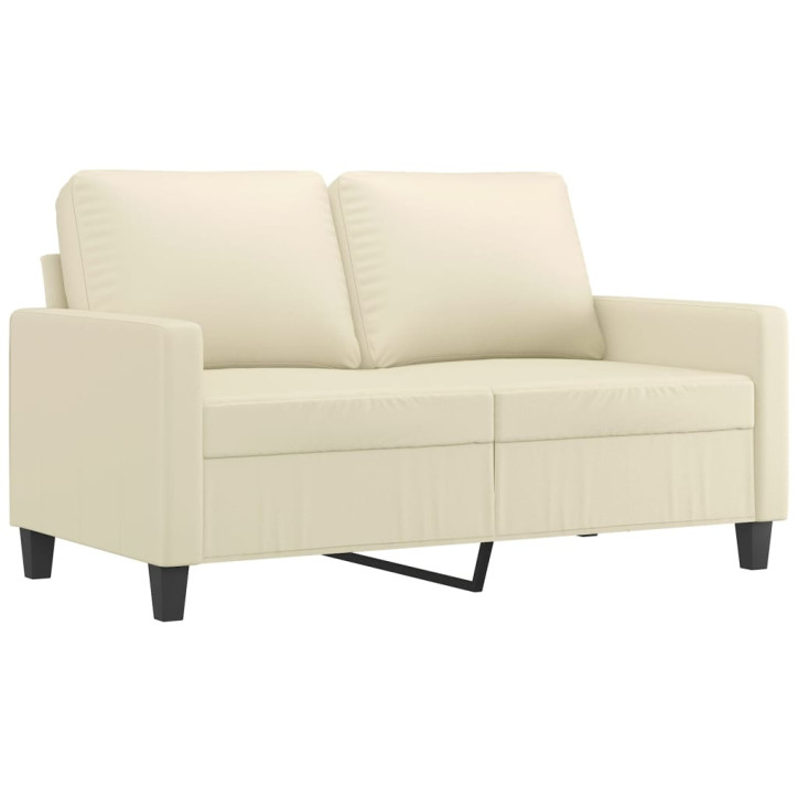 Dvivietė sofa, kreminės spalvos, 120cm, dirbtinė oda