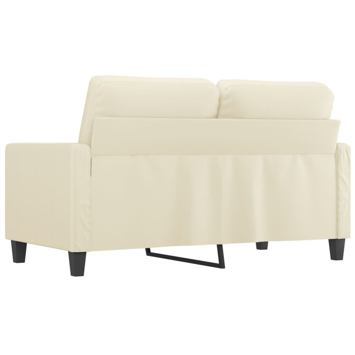 Dvivietė sofa, kreminės spalvos, 120cm, dirbtinė oda