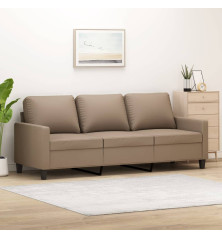 Trivietė sofa, kapučino spalvos, 180cm, dirbtinė oda