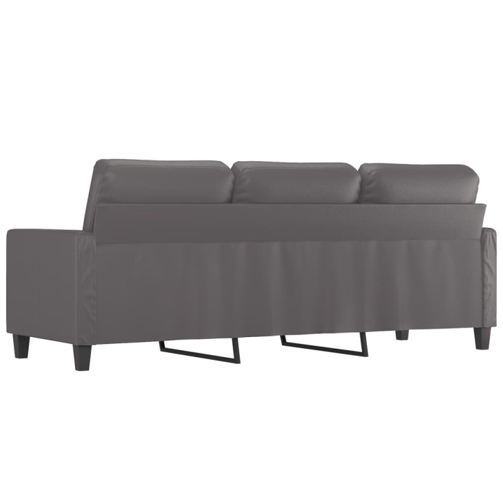 Trivietė sofa, pilkos spalvos, 180cm, dirbtinė oda