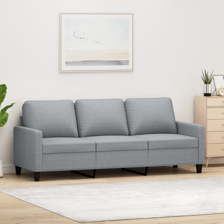 Trivietė sofa, šviesiai pilkos spalvos, 180cm, audinys