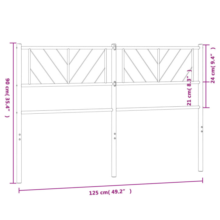 Metalinis galvūgalis, baltos spalvos, 120cm