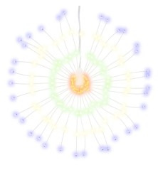 Kalėdinis šviestuvas fejerverkas, 140 spalvotų LED, 17cm