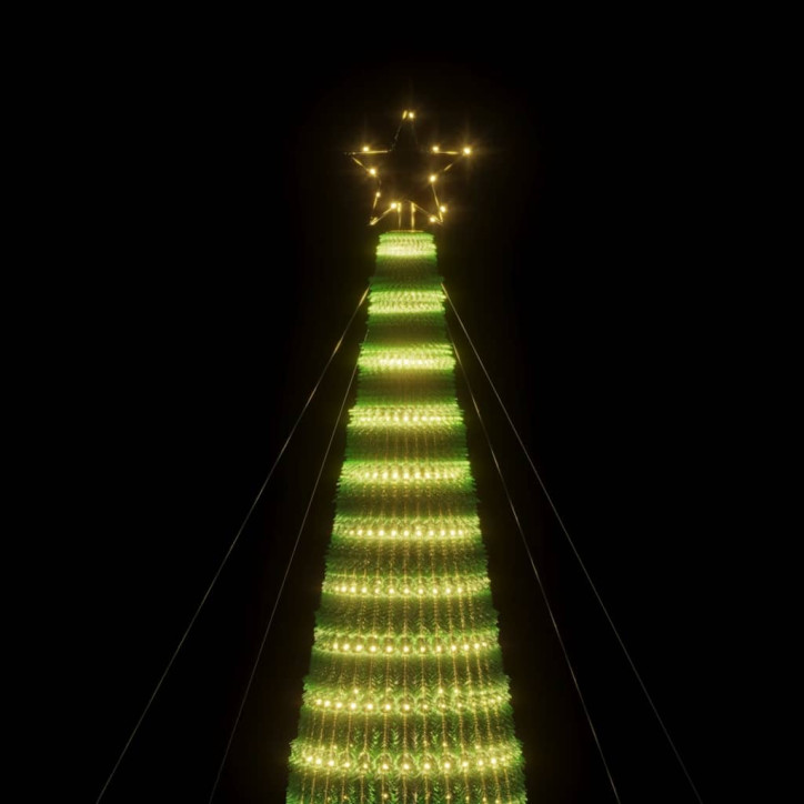 Šviečianti Kalėdų eglutė, 500cm, 1544 šiltos LED, kūgio formos