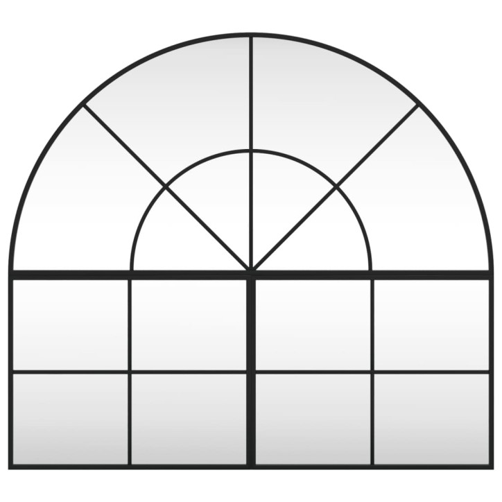 Sieninis veidrodis, juodos spalvos, 100x90cm, geležis, arkinis