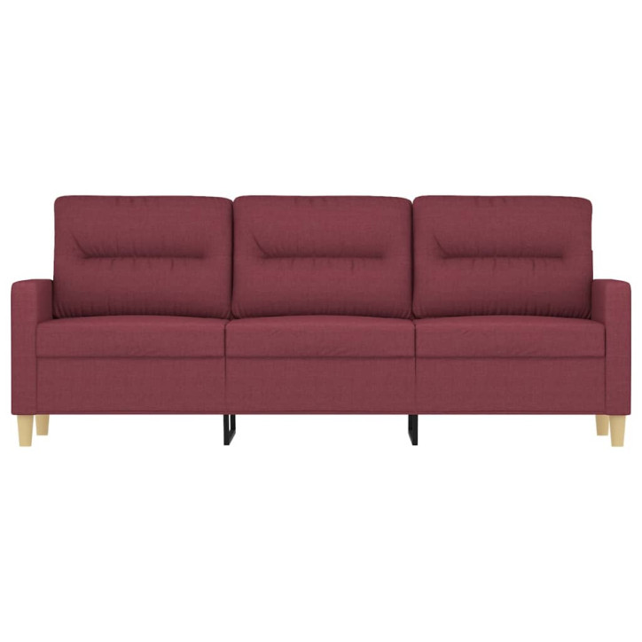 Trivietė sofa, raudonojo vyno spalvos, 180cm, audinys