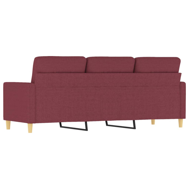 Trivietė sofa, raudonojo vyno spalvos, 180cm, audinys