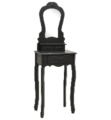 Kosmetinio staliuko rinkinys, juodas, 50x59x136cm, paulovnija