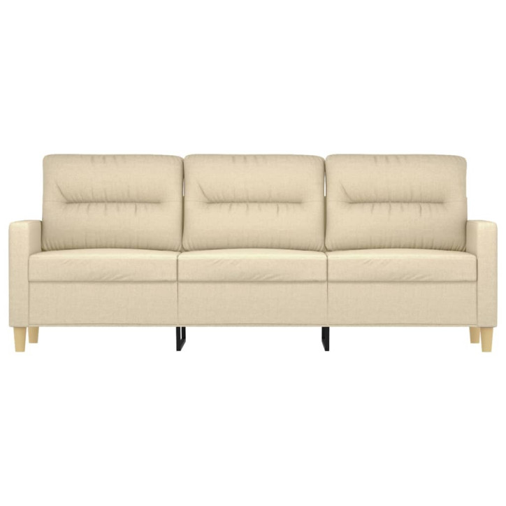 Trivietė sofa, kreminės spalvos, 180cm, audinys