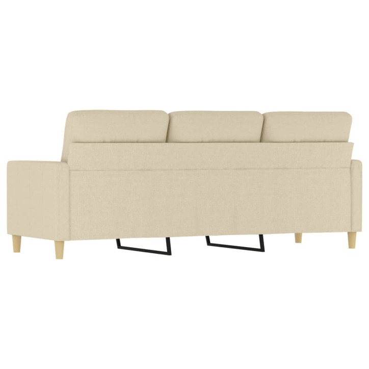 Trivietė sofa, kreminės spalvos, 180cm, audinys