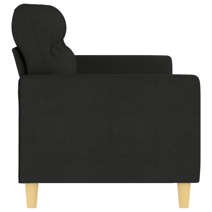 Trivietė sofa, juodos spalvos, 180cm, audinys