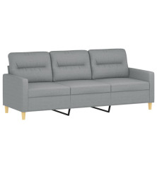 Trivietė sofa, šviesiai pilkos spalvos, 180cm, audinys