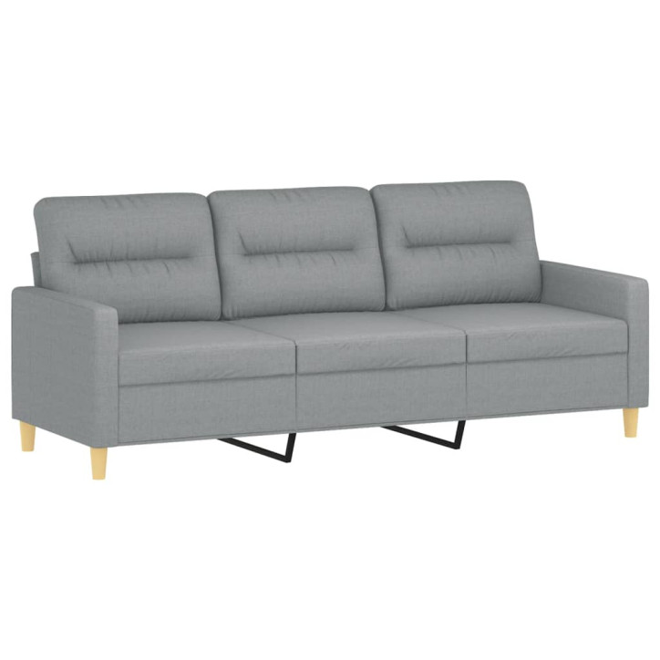 Trivietė sofa, šviesiai pilkos spalvos, 180cm, audinys