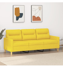 Trivietė sofa, šviesiai geltonos spalvos, 180cm, audinys