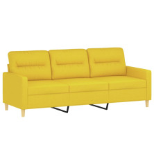 Trivietė sofa, šviesiai geltonos spalvos, 180cm, audinys