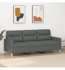 Trivietė sofa, tamsiai pilkos spalvos, 180cm, audinys