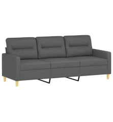 Trivietė sofa, tamsiai pilkos spalvos, 180cm, audinys