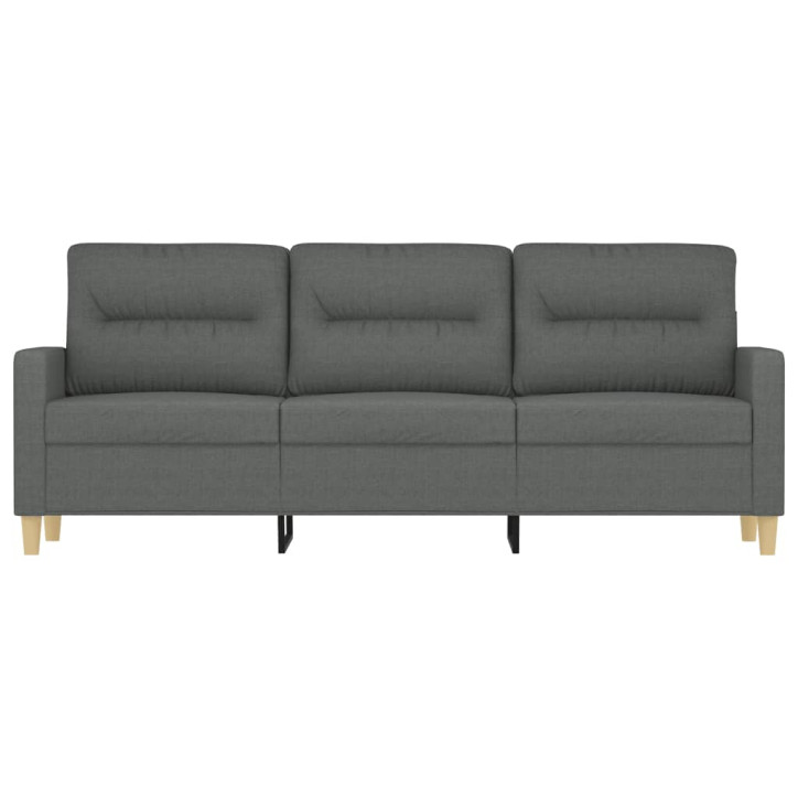 Trivietė sofa, tamsiai pilkos spalvos, 180cm, audinys