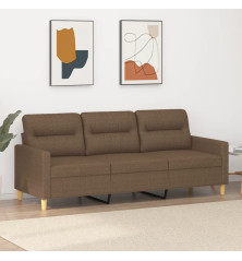 Trivietė sofa, rudos spalvos, 180cm, audinys