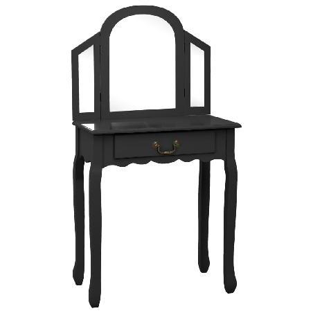 Kosmetinis staliukas, juodas, 65x36x128cm, paulovnija ir MDF