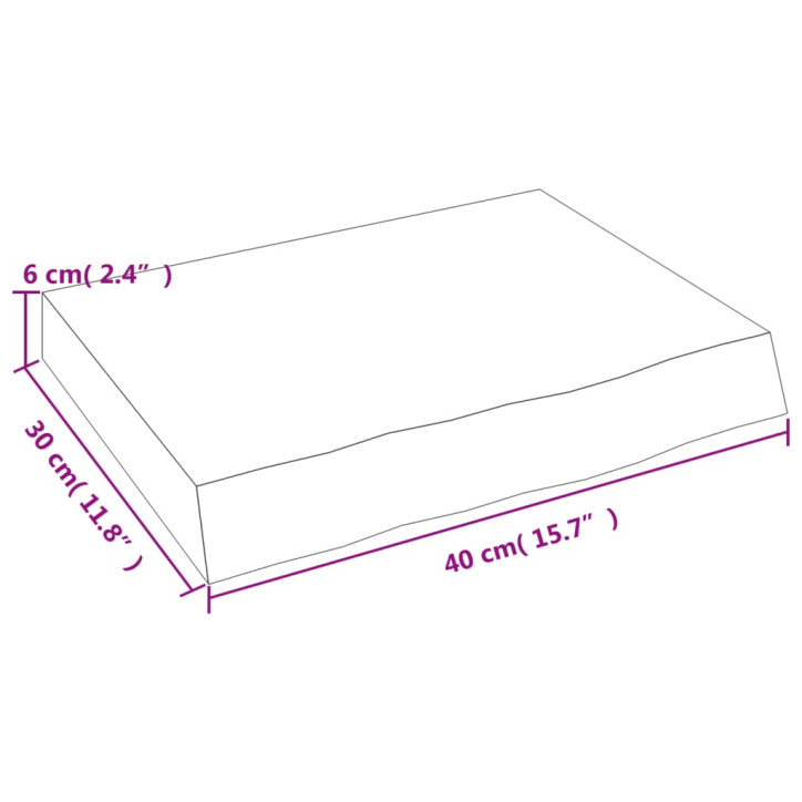 Vonios stalviršis, šviesiai rudas, 40x30x(2–6)cm, mediena