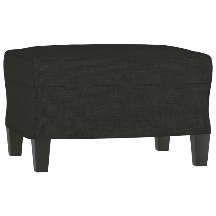 Trivietė sofa su pakoja, juodos spalvos, 180cm, audinys