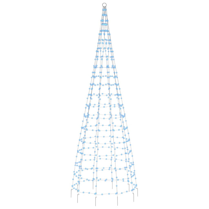 Kalėdų eglutė ant vėliavos stiebo, 300cm, 550 mėlynų LED