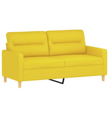 Dvivietė sofa, šviesiai geltonos spalvos, 140cm, audinys