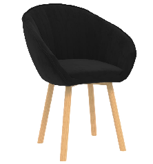 Valgomojo kėdė, juodos spalvos, aksomas