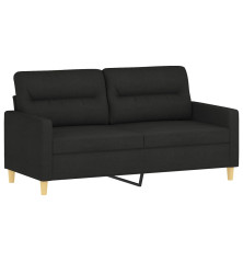 Dvivietė sofa, juodos spalvos, 140cm, audinys