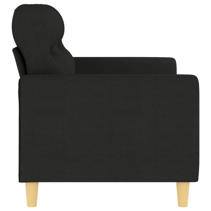 Dvivietė sofa, juodos spalvos, 140cm, audinys