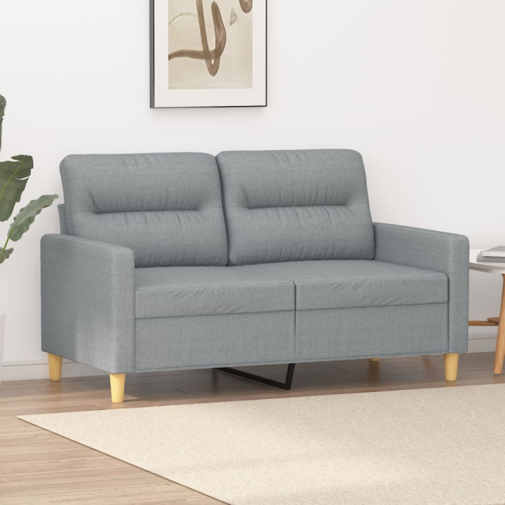 Dvivietė sofa, šviesiai pilkos spalvos, 120cm, audinys