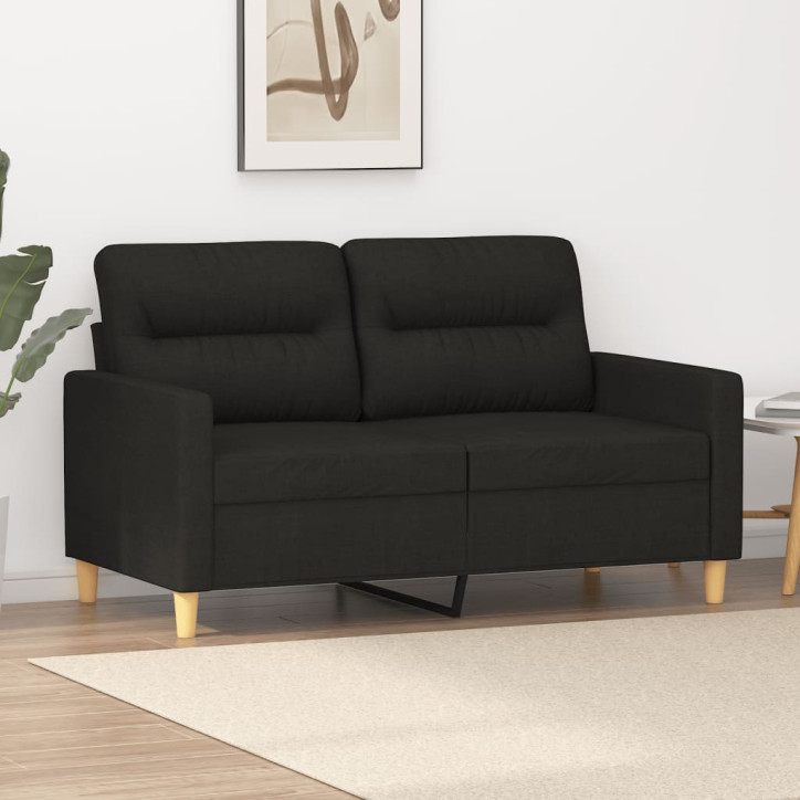 Dvivietė sofa, juodos spalvos, 120cm, audinys