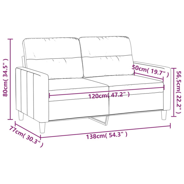 Dvivietė sofa, raudonojo vyno spalvos, 120cm, audinys