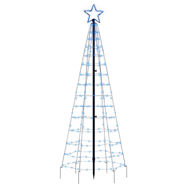 Šviečianti Kalėdų eglutė su smaigais, 180cm, 220 mėlynų LED