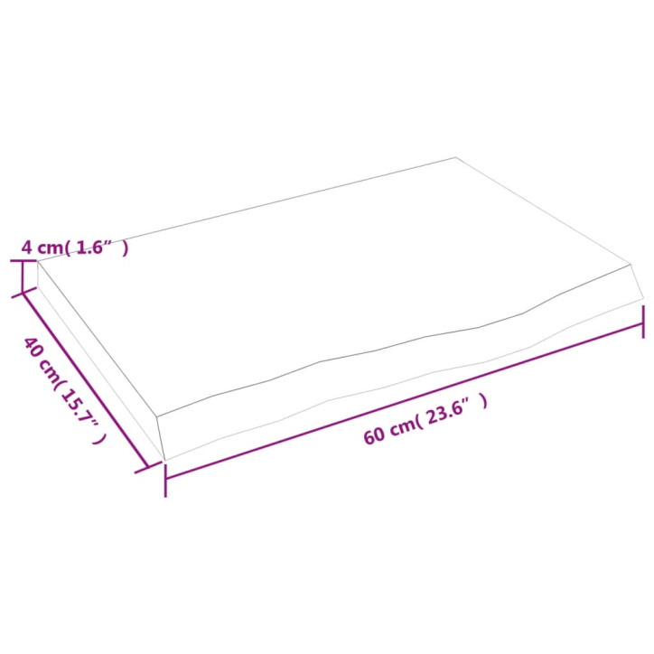 Vonios kambario stalviršis, pilkas, 60x40x(2–4)cm, mediena