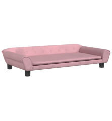 Vaikiška sofa, rožinės spalvos, 100x50x26cm, aksomas