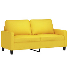 Dvivietė sofa, šviesiai geltonos spalvos, 140cm, audinys