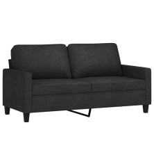 Dvivietė sofa, juodos spalvos, 140cm, audinys